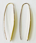 QVC Silver Style 18K Yellow Sterling Curved Bar Linear Earrings — photo 5