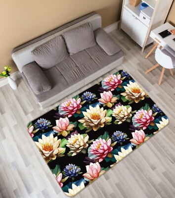 3D Pink Flower ZHUA3735 Game Non Slip Rug Mat Photo Carpet Zoe