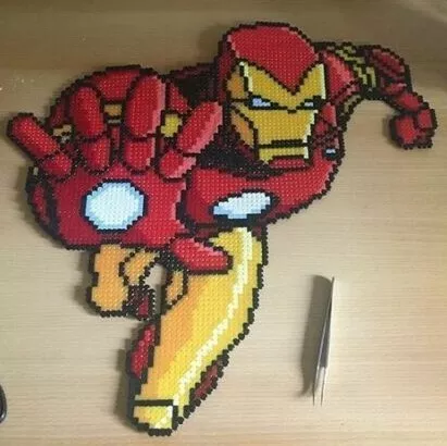 Iron Man Perler Bead Pattern, Bead Sprites