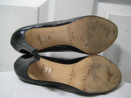 L.K. Bennett Black Patent Leather Pumps Shoes Women's Size 39.5 / 9. - Picture 10 of 12