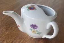 ANTIQUE PORCELAIN INVALID INFANT FEEDER MULTI COLORED FLORAL DESIGN W GOLD TRIM