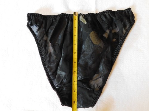 Victoria's Secret Panty L Vintage Tanga Bikini Panty Negro Bragas Talla Grande - Imagen 3 de 7