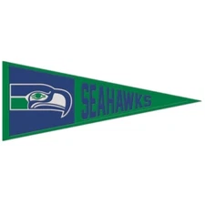 Seattle Seahawks Throwback NFL Embroidered Wool 13" X 32" Pennant