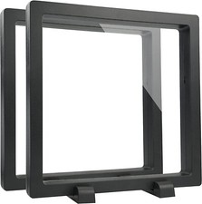 Display Frame 3D Floating Case Stand Holder Black 5.5X5.5 Inch 2 Pack
