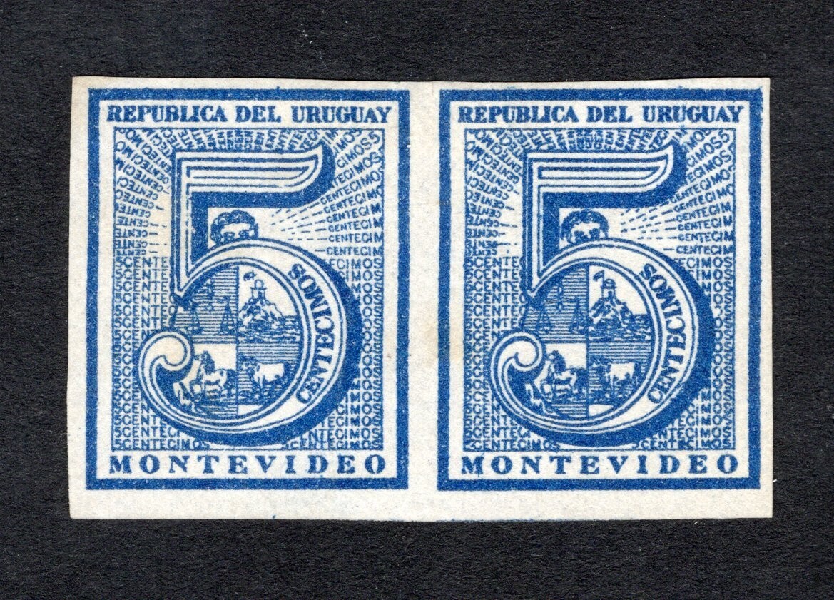 Uruguay 1866 pair of stamps Mi#28a pos 27+28 MNG