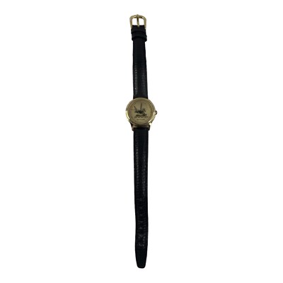 Wittnauer Gold and Black Watch. Needs batteries. Vintage Wittnauer Ladies Battery Quartz Gold Tone Watch  main image 3