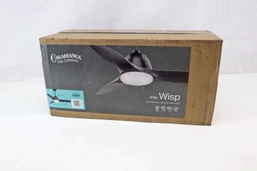 NEW CASABLANCA Wisp 44" Indoor 3-Blade Ceiling Fan with Light & Remote 59287 - Picture 2 of 3