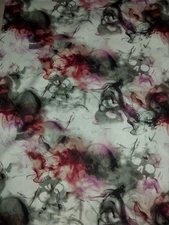 Handmade Bandana SKULLS w/ RED, BLACK & GREY SMOKE~BIKER/HOLLOWEEN/CREEPY