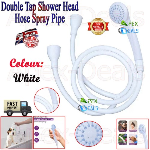 Doppel Wasserhahn Bad Waschbecken Duschkopf Schlauch Brause Friseur Haustier Aufsteckmischer - Bild 1 von 10