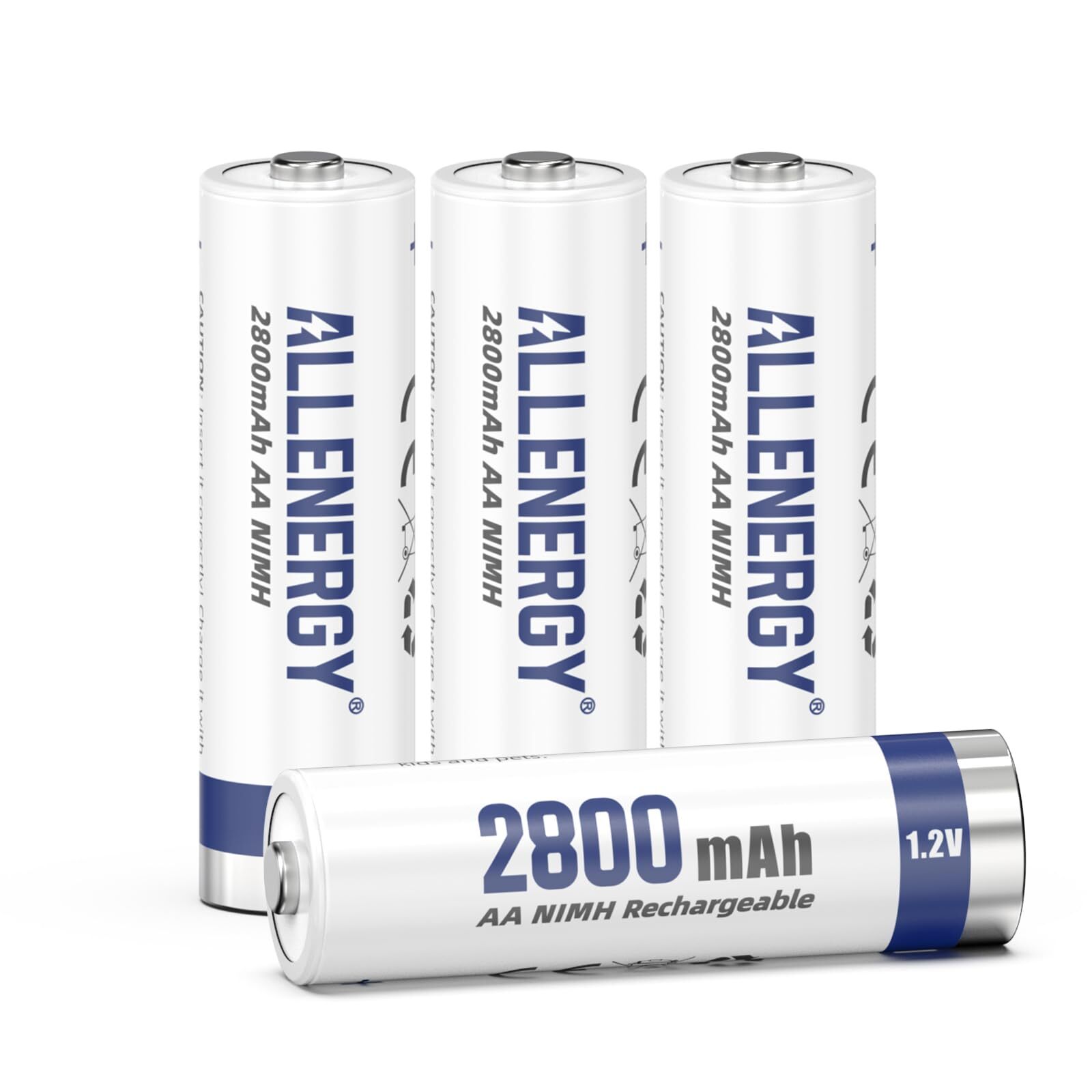 Rechargeable AA Batteries 1.2V Ni-MH Double A Batteries 4 Pack, High-Capacity...-image