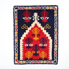 Vintage Shillcraft By Ruth Bay 27"x36" Wool Readicut Rug Native American 