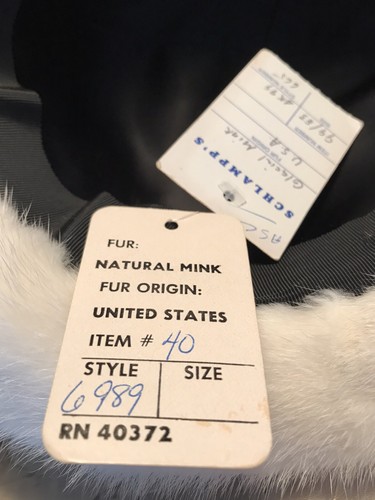 Cappello derby vintage anni 60 ~ Schlampp's ~ visone tormalina glaciale naturale ~ 22" - Foto 6 di 7