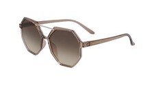 NEW Draper James DJ 9003 272 Taupe Octagon Sunglasses with Brown Lenses Case