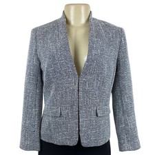 Ann Taylor Women's Grey Collarless Blazer Sz 2 EUR 32 - NWT