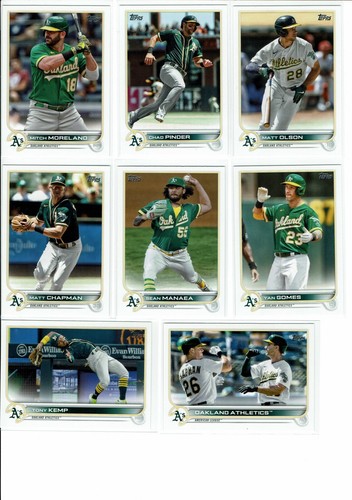 2022 Topps Series 1 Baseball Oakland Athletics Team Set (9) Base Cards - Picture 2 of 3