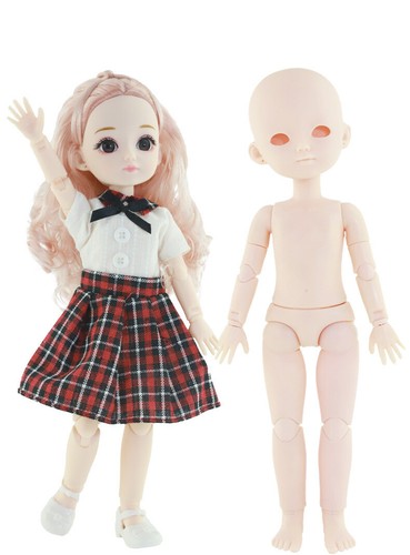 11" 1/6 22 articulado sin pintar hágalo usted mismo BJD muñeca en blanco flexible maquillaje de práctica corporal - Imagen 18 de 29