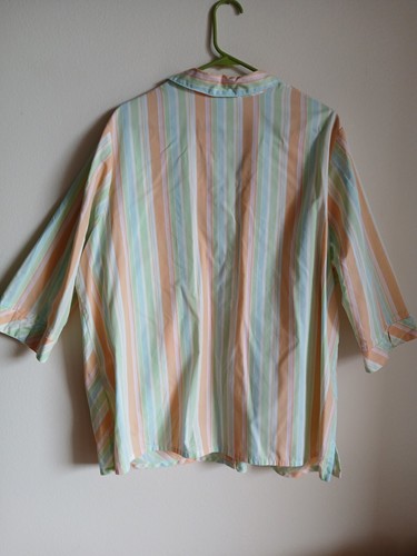 ALIA Womens Size 20W Striped Button Front 3/4 Sleeve Collared Shirt - Bild 12 von 12