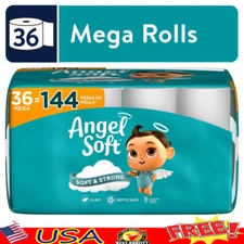 36 Mega Rolls Toilet Paper 2-Ply Soft Strong Bulk Septic Safe 320 Sheets New