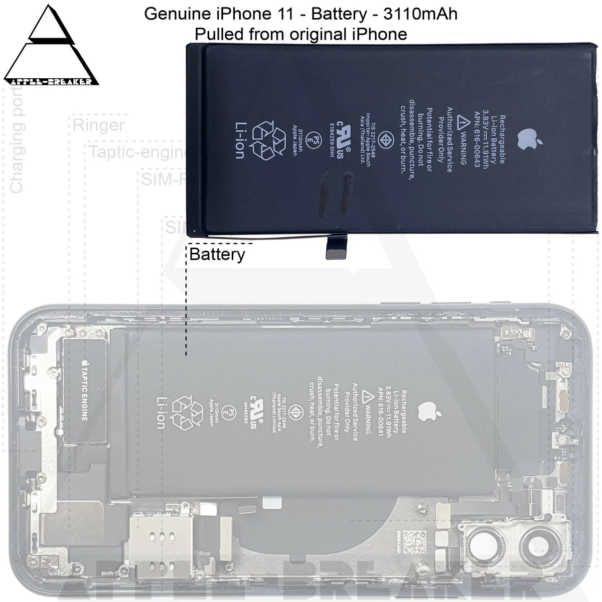 Apple iPhone 11 Original GENUINE Replacement Battery Over 85 Cpacity health