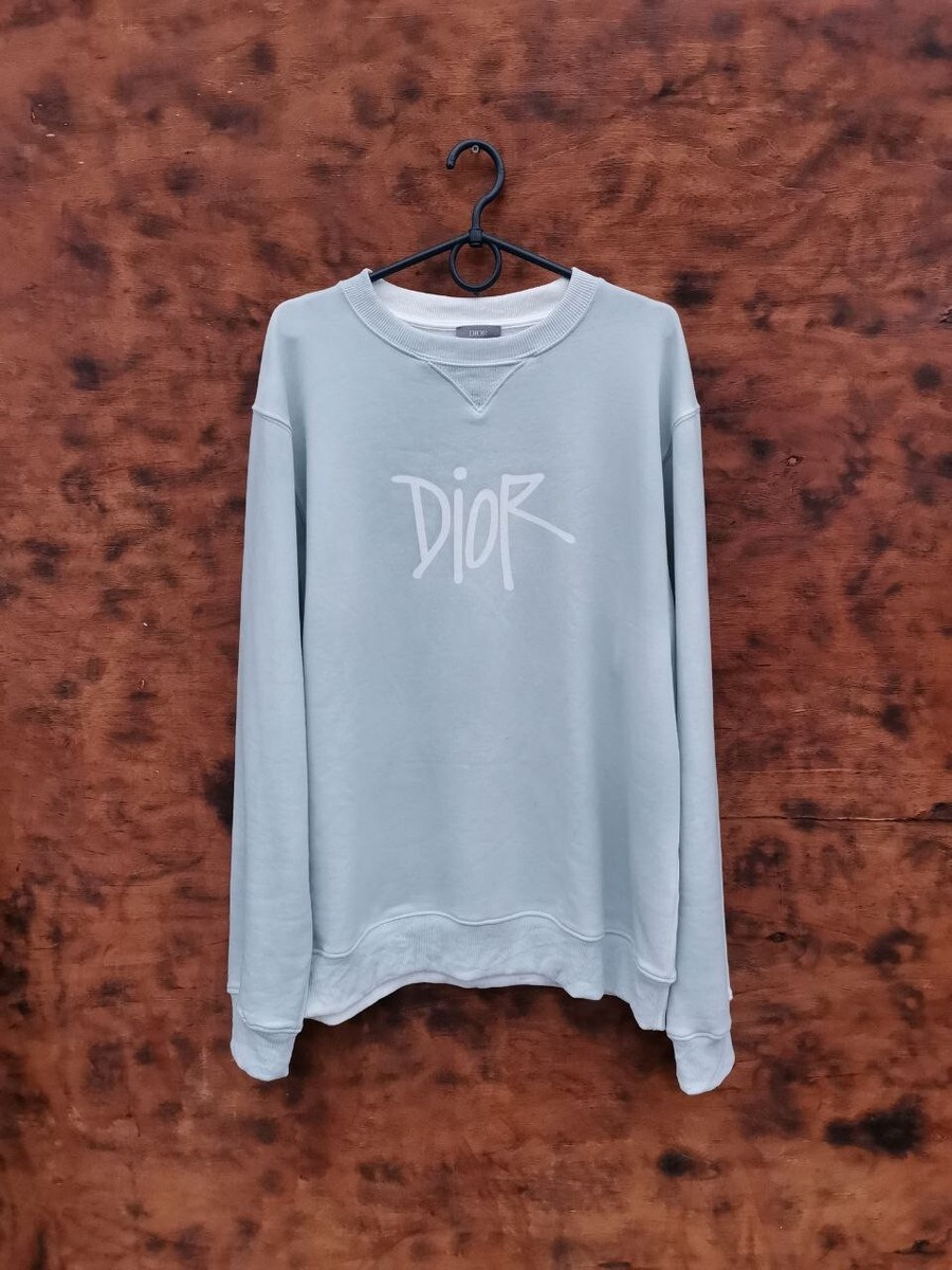 DIOR X SHAWN STUSSY GARMENT-DYED SWEATSHIRT SIZE L | eBay
