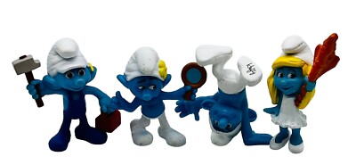 Smurfs McDonalds Happy Meal 2013 Peyo Figures Lot Vanity Smurfette Handy Hefty