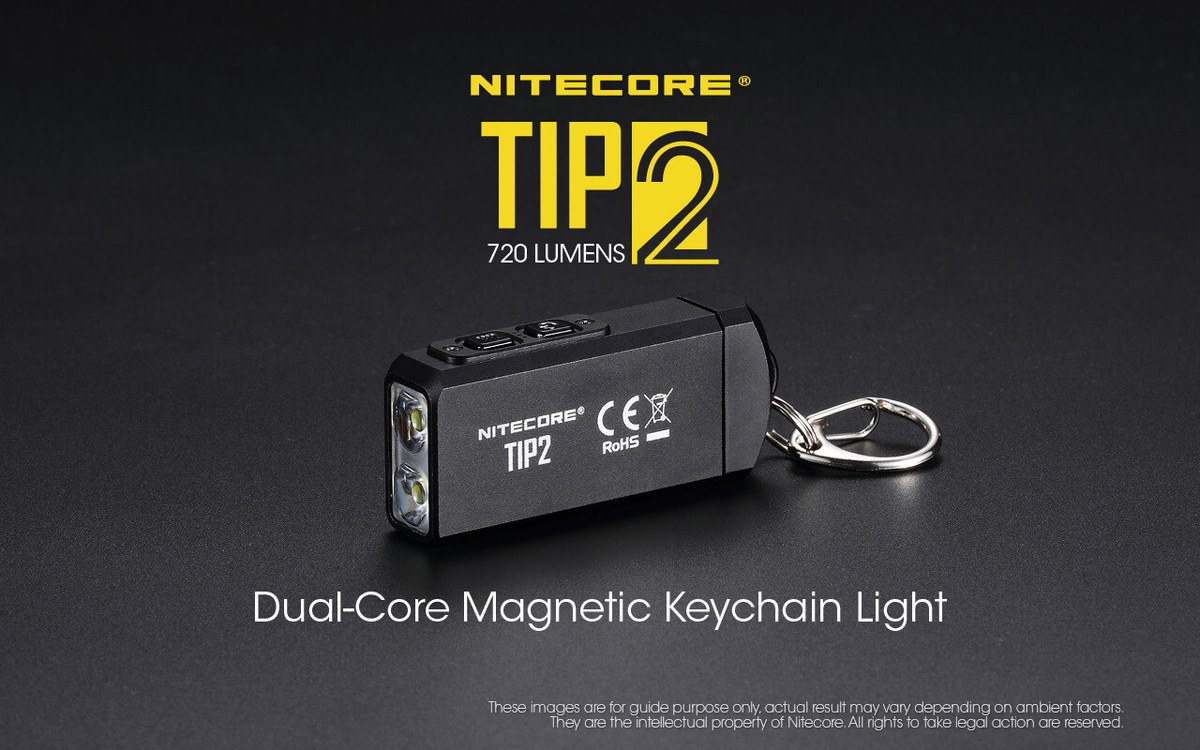 NITECORE TIP2 720 Lumen USB-C Rechargeable Keychain Flashlight - Ultra-Bright Keyring Light