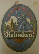 Original Vintage Heineken Lager Beer Iron On Transfer