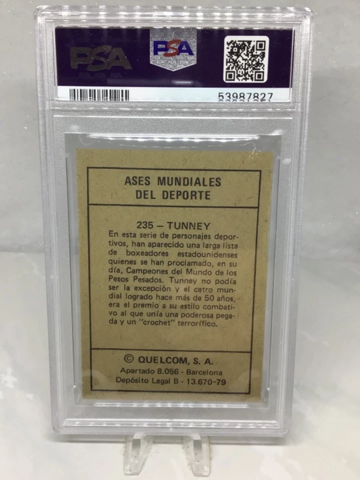 1979 Quelcom Large #235 Gene Tunney PSA 5 (5 graded, 2 higher) - Image 2 of 2