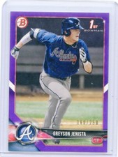 2018 BOWMAN BD31 GREYSON JENISTA ROOKIE PURPLE BORDER #160/250 ATLANTA  091319