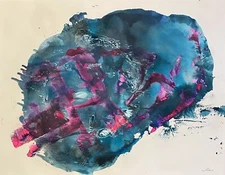 Abstract Mixed Media Painting On Paper 18 x 24” Contemporary Artwork