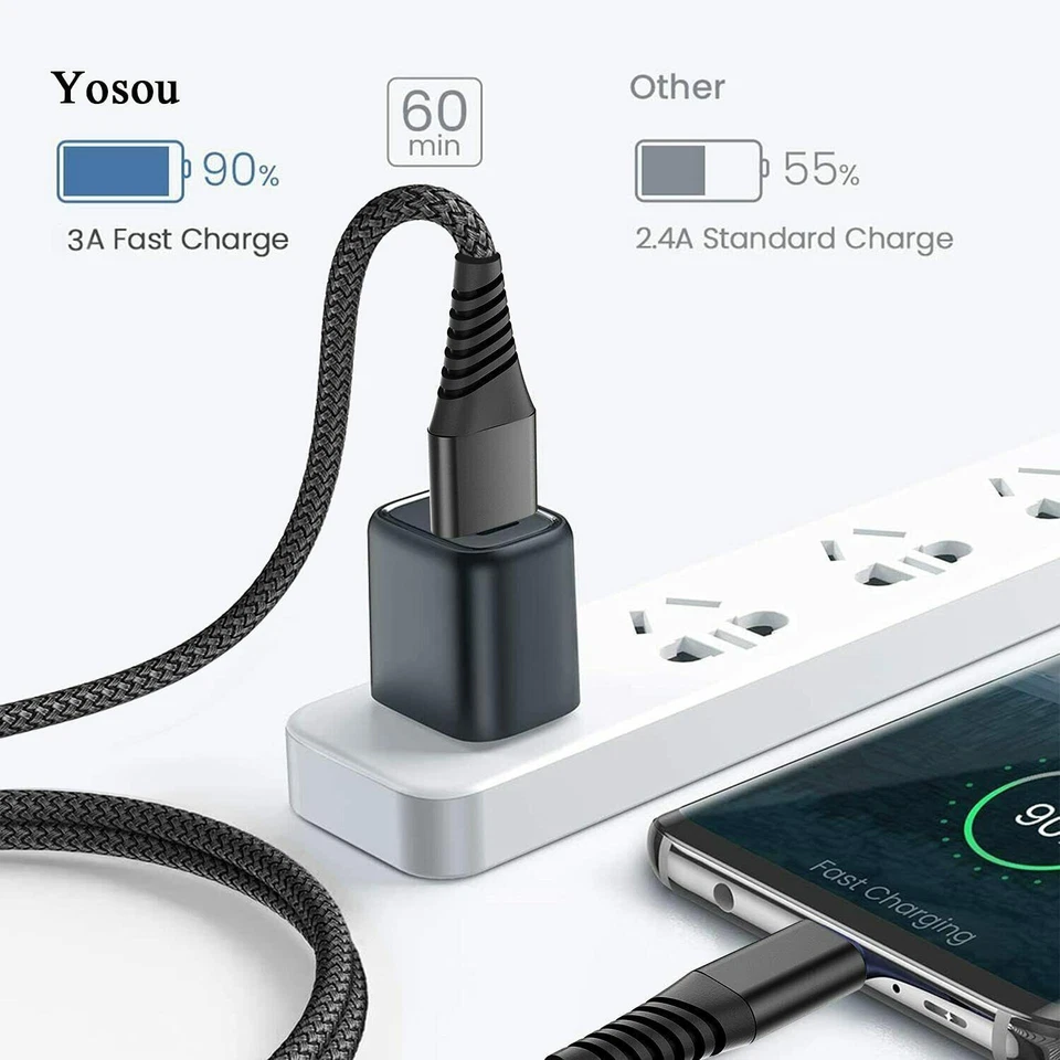 Braided  MicroCharging Cable for Samsung Galaxy Phone S5 S6 S7 Edge +, Infinix - Image 3 of 4