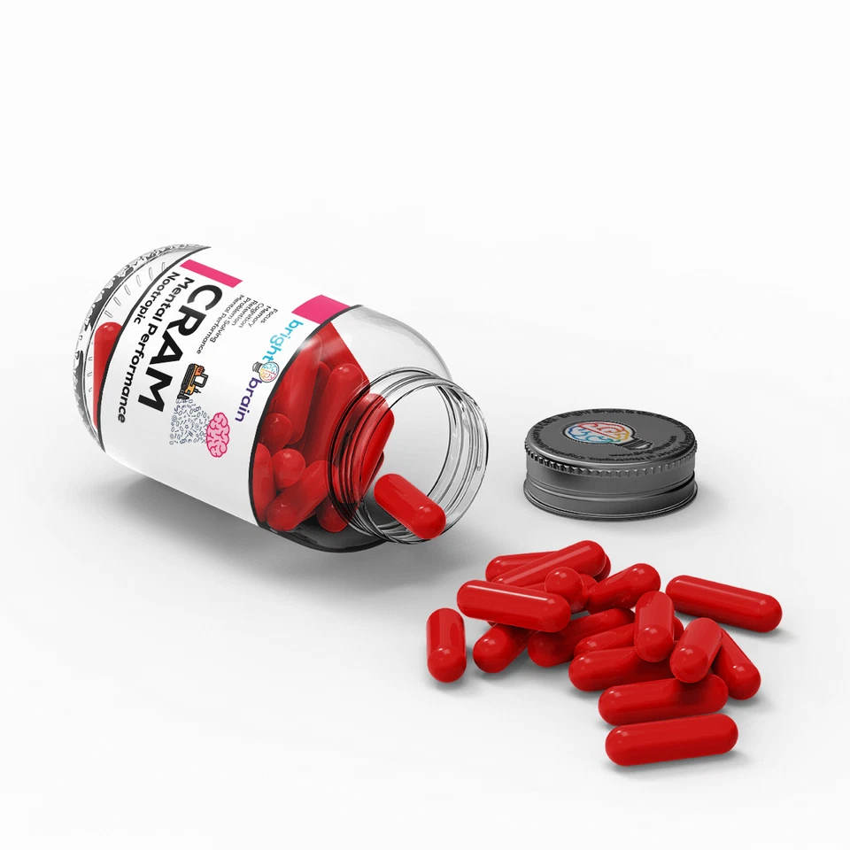 Brillante Cerebro Cram | Suplemento nootrópico galardonado para abarrotar, estudiar + Foto 4 de 4