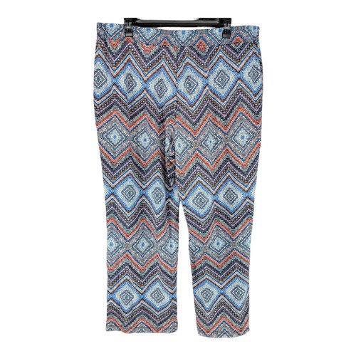 Pantalones de salón Kim Rogers para mujer 3X con estampado azteca ligeros ajustados informales - Imagen 1 de 9