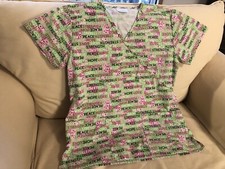 Women's Scrub Top Small by Scrubs.. Breast Cancer Ribbon...Free Shipping 