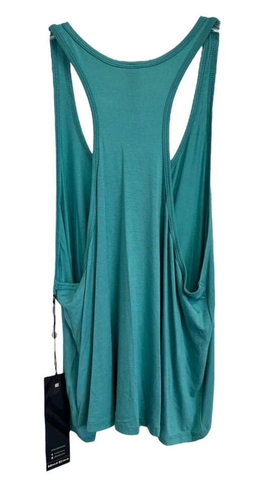 Camiseta sin mangas activa con nudo frontal Kyodan para mujer sin mangas rayón suave talla L verde Foto 2 de 4