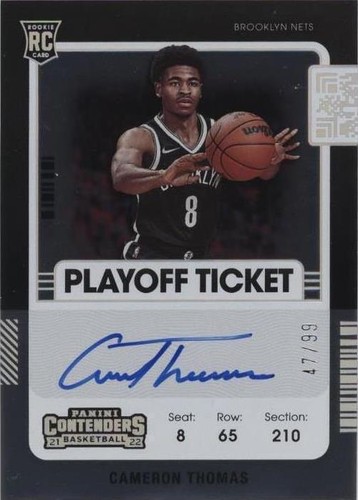 Cameron Thomas Auto 2021 Contenders Rookie Ticket Autograph True