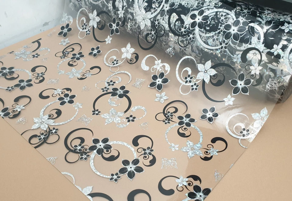 Tischdecke Folie PVC Schutzfolie 90 cm Breite mit Muster 1,7 mm, Meterware - Bild 2 von 4