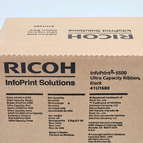 NEW SEALED 6 PACK - Genuine Ricoh 41U1680 Ultra Capacity Ribbon - InfoPrint 6500 - Picture 8 of 24