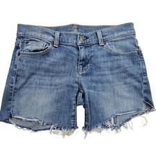 Seven7 For All Mankind Ripped Distressed Denim Shorts in 8