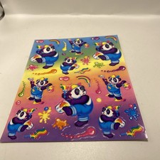 Lisa Frank Stickers Panda Painting Rainbow Full Sheet S271 Vintage BL2