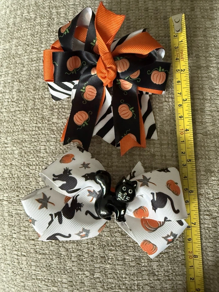 HALLOWEEN ARCO PARA EL PELO, CAÍDA Hecho a mano Arco para el cabello Clip de cocodrilo (2) Foto 3 de 4