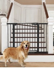 Cumbor 29.7-46" Award-Winning Baby Dog Safety Gate for Stairs/Doorway/Hall Black