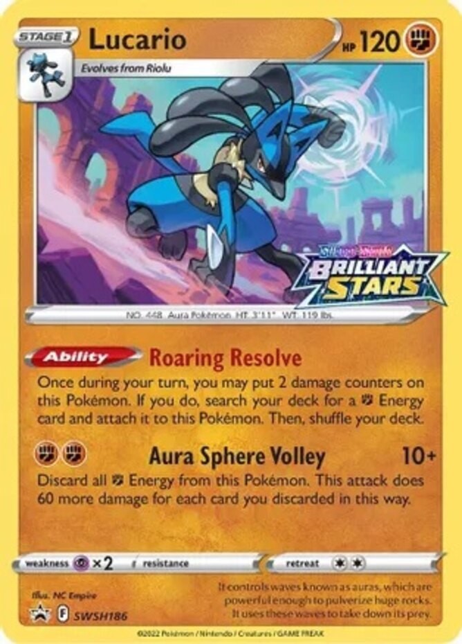 LP Pokemon Lucario - SWSH186 - SWSH Black Star Promos Lightly Played SWSH Black 