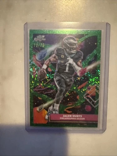 2025 TOPPS COSMIC CHROME JALEN HURTS GREEN STARDUST /75