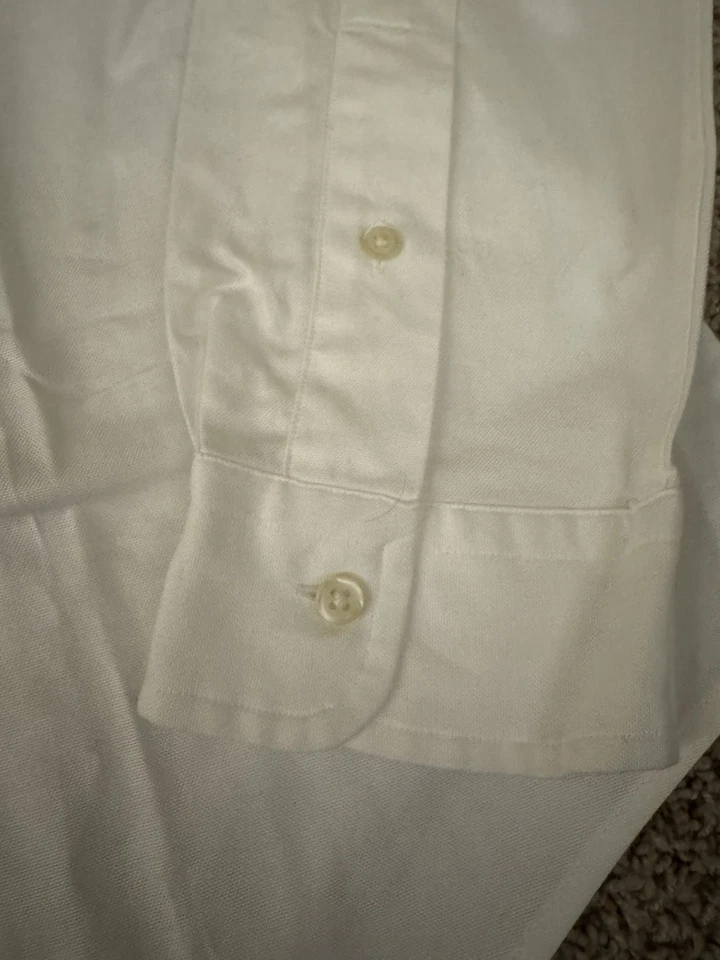 Camisa Oxford Polo Ralph Lauren Para Hombre Calce Ajustado Elastizada Blanca Talla Grande Foto 4 de 4