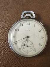 Vintage Elgin open-faced mechanical pocket watch Circa 1910-1920s