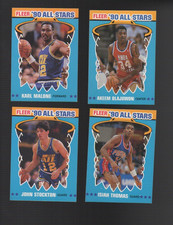 1990  Fleer Basketball 4 All Stars Sticker Lot -THOMAS STOCKTON OLAJUWON  MALONE