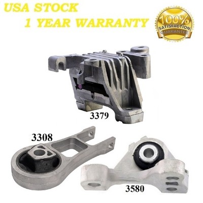 3 PCS MOTOR & TRANS MOUNT FIT 2014-2022 JEEP CHEROKEE 3.2L