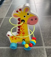 Wooded Beaded Frame Giraffe Toy for Pre School Hours If Fun Good Condition