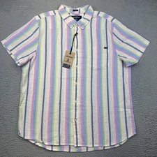 Chubbies Shirt Mens Extra Large Multi Color Stripe Soft Serve Friday Resort